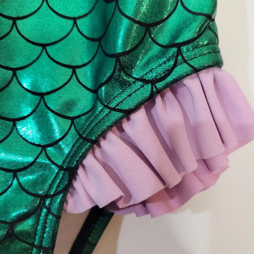 oshkosh baby girl mermaid‎ swimsuit pink and green size 12 months